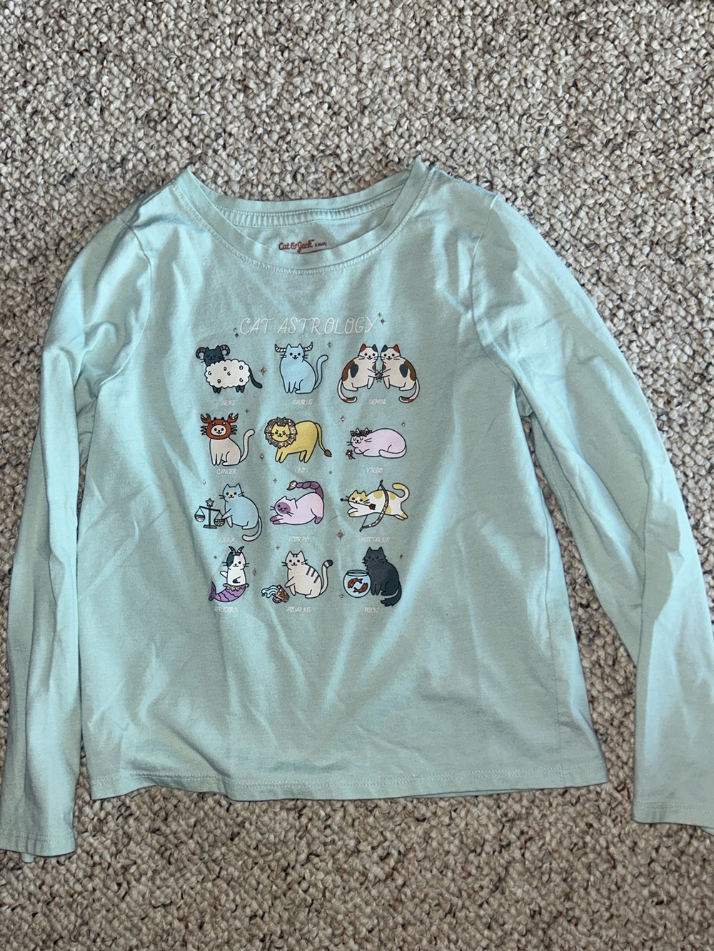 Cat & Jack Pastel Zodiac Cats Graphic Tee - Light Blue